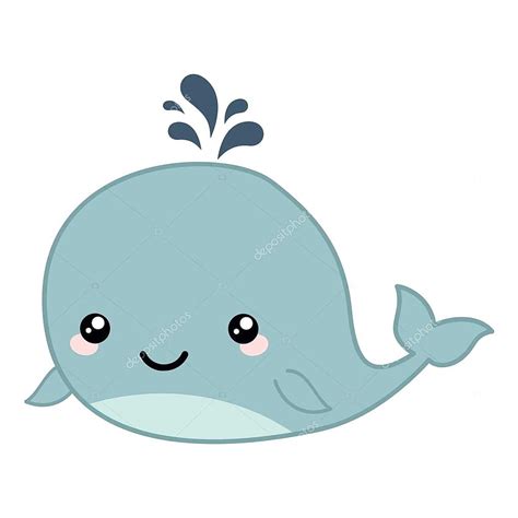 Deposit 120856630 Stock Illustration Cute Cartoon Whale Clipart. Cartoon whale, Whale ...