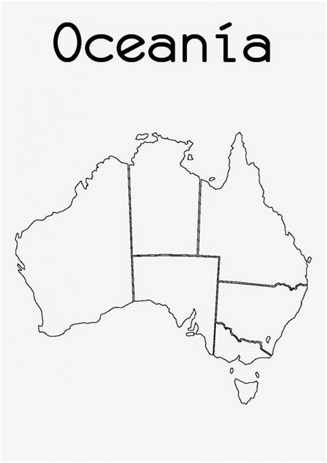 Mapa De Oceania Para Colorear Con Nombres - Resenhas de Livros