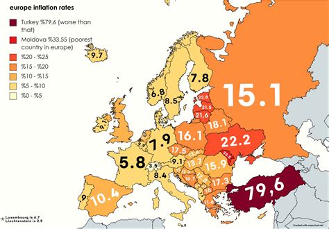 OnlMaps on Twitter: "Current Inflation Rates In Europe (by u/umutbera06) https://t.co/0PmyRTEhyt ...