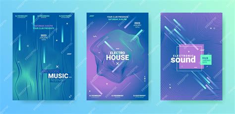 Premium Vector | Music flyers templates electronic sound festival brochures