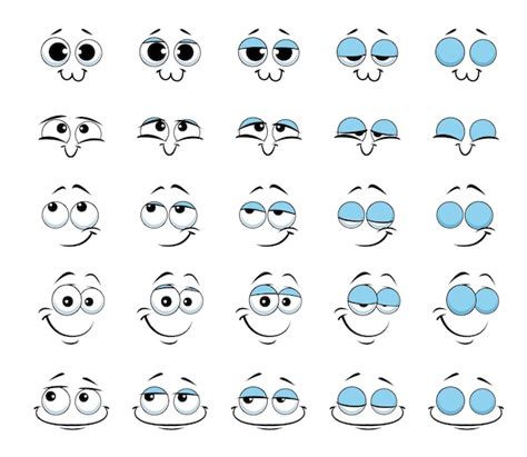 Premium Vector | Cartoon face and blink eye animation emoji faces