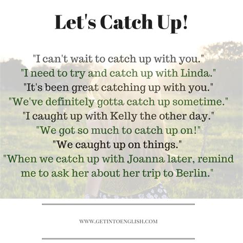 “It’ll Be Good To Catch Up With You” – Meeting Up With A Friend – Get ...