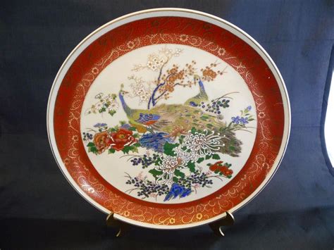 Satsuma Decorative Display Plate With Two Peacocks and Flowers by Saltofmotherearth on Etsy ...