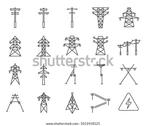 Simple Set Electric Tower Related Vector Stock Vector (Royalty Free) 1012418125 | Shutterstock