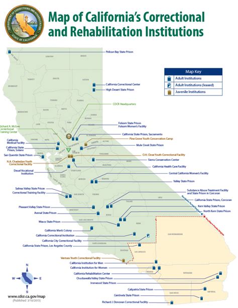 Map of California's Correctional and Rehabilitation Institutions ...