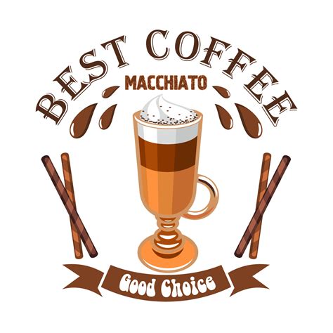 Macchiato coffee. Cafe emblem 11790675 Vector Art at Vecteezy