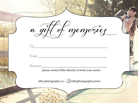 Browse Our Sample of Gift Certificate Template For Photographers | Photography gift certificate ...