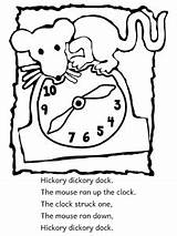 Hickory Dickory Dock Nursery Rhyme Coloring Pages And Printable  sketch template