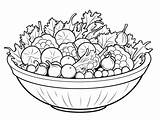 Delicious Salad To Color For Kids  Coloring Page sketch template