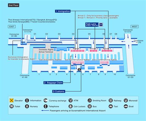 Bangkok Suvarnabhumi Bkk Airport Terminal Map Overview Airport ...