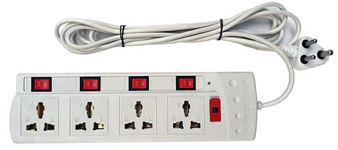 Buy Skeisy 4+4 Socket Extension Board with switches Fuse LED 3.5 Yards Cable Online at Low ...