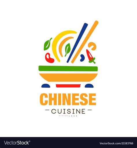 Chinese cuisine logo design authentic traditional Vector Image