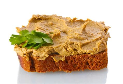 Premium Photo | Fresh pate on bread isolated on white