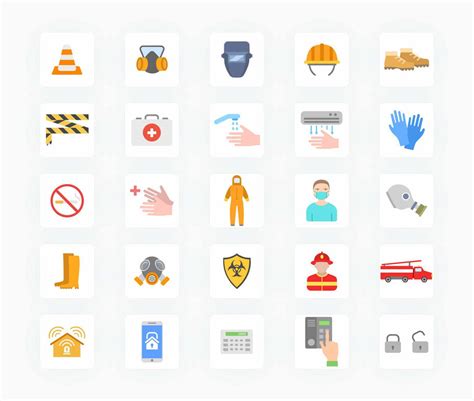 Safety Flat Vector Icons S12102103 | Infografolio