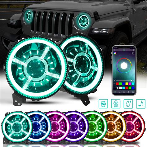 Jeep Wrangler JL & JT Gladiator 9 Inch RGB halo LED Headlights – Sunpie