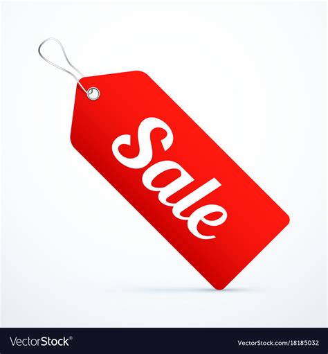 Red sale tag Royalty Free Vector Image - VectorStock