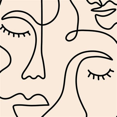 Line Art Face / Abstract Minimal Face Line Art Set Download Free Vectors Clipart Graphics Vector ...