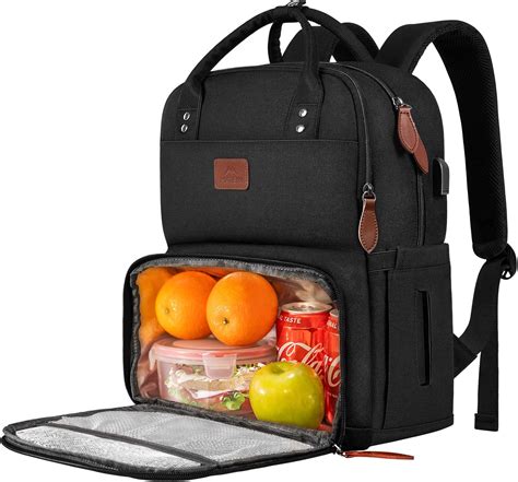 Lunch Backpack for Women, Insulated Cooler Backpacks with USB Port, 15. ...