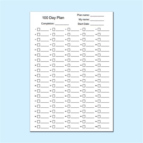 Free Printable Printable 100 Day Challenge Calendar - 2023 Calendar Printable