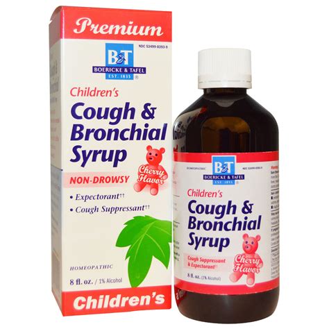 Boericke & Tafel, Premium Children's Cough & Bronchial Syrup, Cherry ...