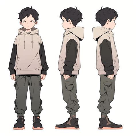 Premium AI Image | Trendy Anime Boy Character Turnaround Concept Art ...