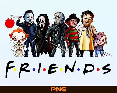 Horror Movie Killers Scary Friends Png Happy Halloween Horror | Etsy