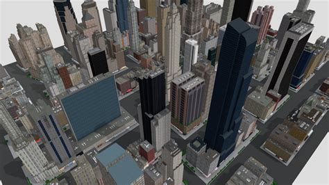 City Buildings Skyscraper New York Low-poly - Buy Royalty Free 3D model ...