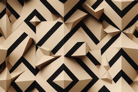 Premium Photo | 3D geometric knot wallpaper with black decorative stripes on a polygonal surface ...