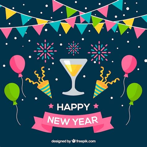 New year party background Vector | Free Download