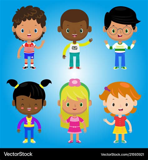 Children kids people black white family cartoon bo