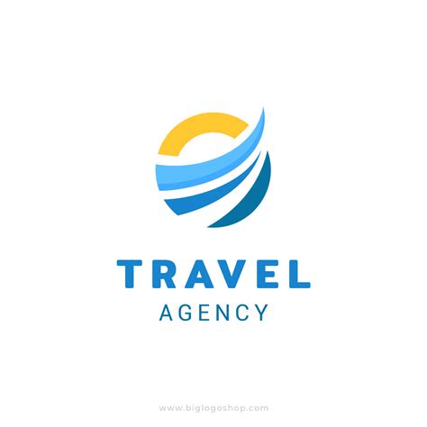 Abstract Sun and Wave travel agency logo template – biglogoshop