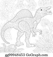 4 Extinct Species Spinosaurus Dinosaur Clip Art | Royalty Free - GoGraph