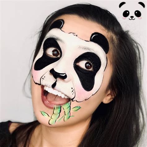 panda face paint tutorial - Luna Lai