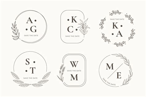 Elegant Wedding Monogram Logo Collection 5363973 Vector Art at Vecteezy