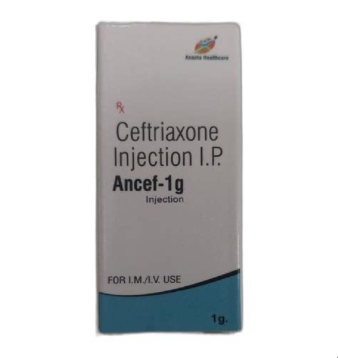 Ancef-1g Ceftriaxone Injection IP, 1 gm at Rs 60/box in Mumbai | ID: 25501256233