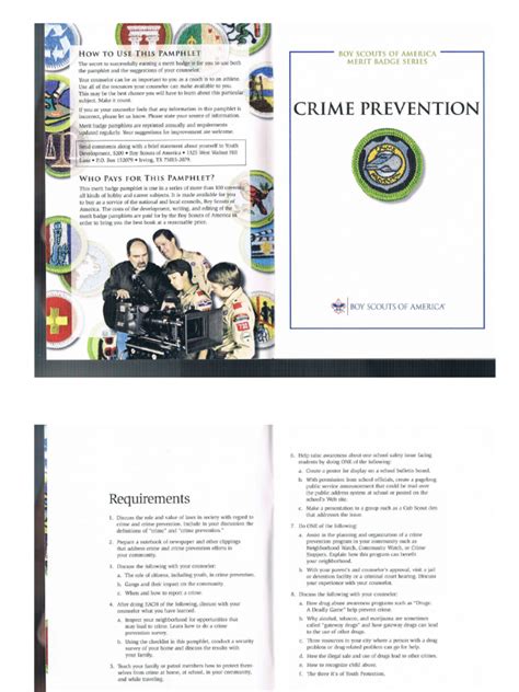 Crime Prevention Merit Badge Pamphlet | PDF