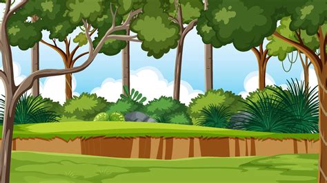 Jungle environment background in cartoon style 7190486 Vector Art at Vecteezy