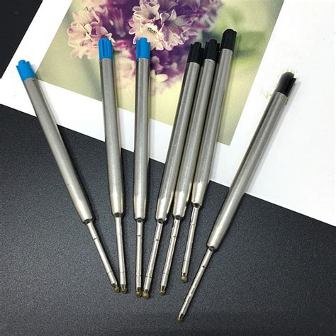 Set of 50 Metal Ballpoint Pen Refills Ink Refill Office Equipment Acces ...