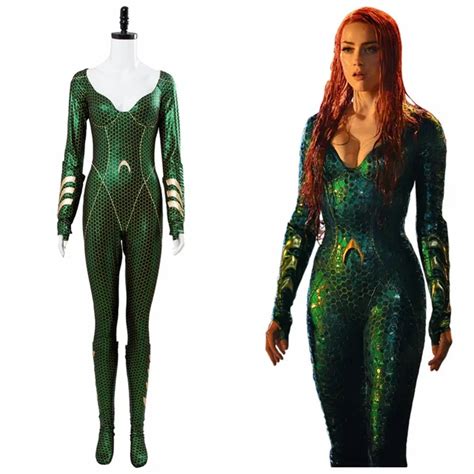 New Aquaman Mera Cosplay Costume Mera Jumpsuit Outfit Halloween Aquaman ...