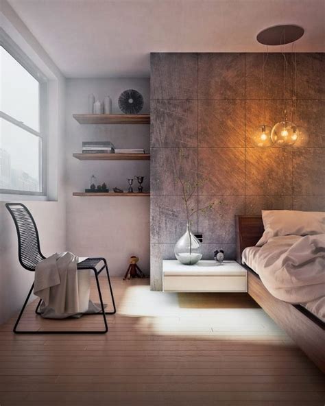 Concrete Walls for a Chic Bedroom Retreat