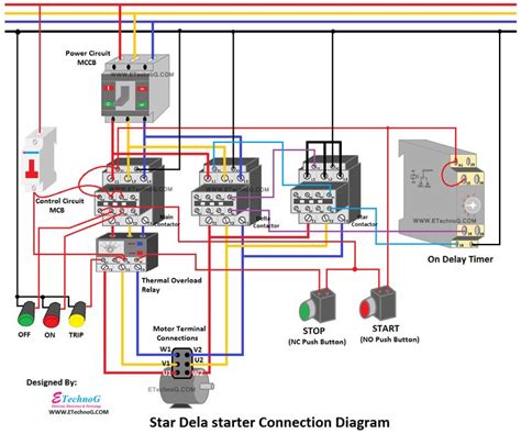 Star Delta Starter Connection Diagram and Wiring | Circuit diagram, Electrical circuit diagram ...