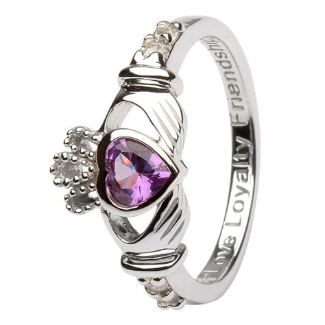 Claddagh Birthstone Ring June: Alexandrite - ShanOre Irish Jewlery