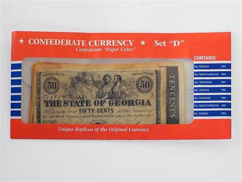 Confederate Currency, " Set D" - Historic Print & Map Co.