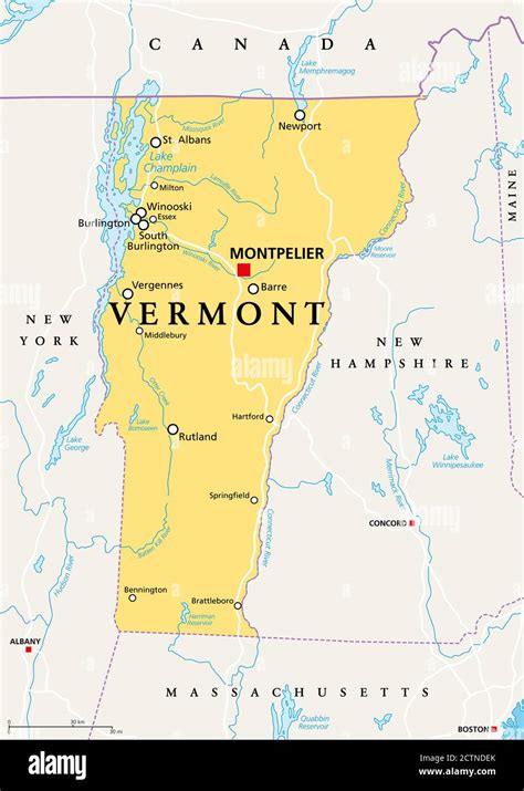 Sermón Antecedente Desobediencia estado de vermont usa map Llanura ...