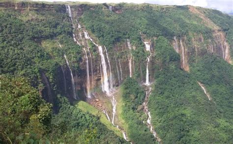 Seven Sisters Falls Cherrapunji | Nohsngithiang falls | Mawsmai falls