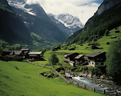 Villages In Elbern Valley Switzerland Background, Architecture, Clouds ...