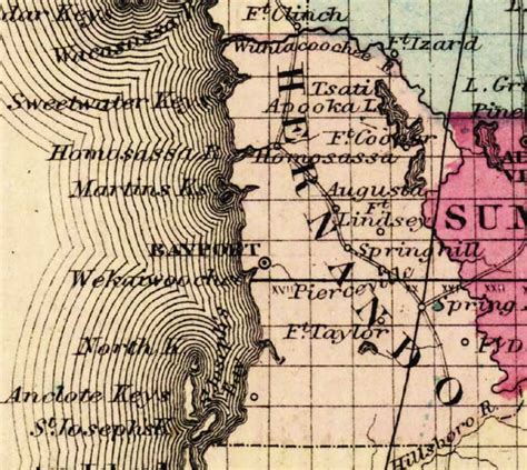 Map of Hernando County, Florida, 1863