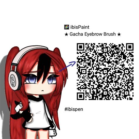 Ibis paint x brush qr code (Made by me) Good for gacha eyebrows Paint Brush Drawing, Paint Code ...