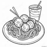 Spaghetti With Meatballs Coloring Page 28884 22828 sketch template