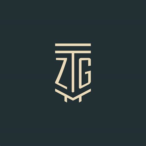 ZG initial monogram with simple line art pillar logo designs 11489144 ...